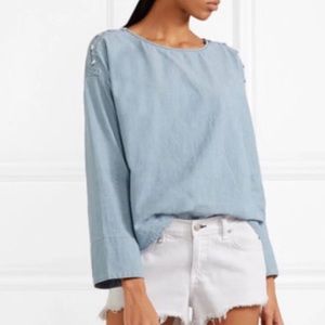 MADEWELL Button Shoulder Chambray Top